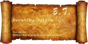 Beretzky Tullia névjegykártya
